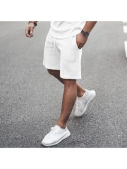 Solid Color Lace Up Men's Short Suit -Active Vogue P 20240327101510817 857