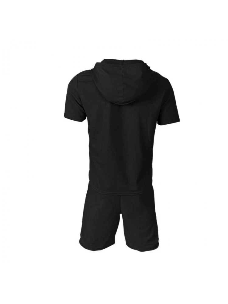 Patchwork Hooded Short Sleeve Short Suit 5 Patchwork Hooded Short Sleeve Short Suit - Image 3