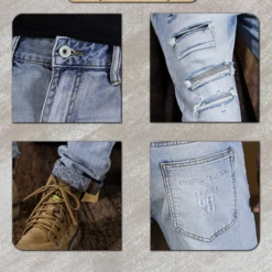 Washed Ripped Denim Mid-rise Jeans -Active Vogue P 20240416110652750 146