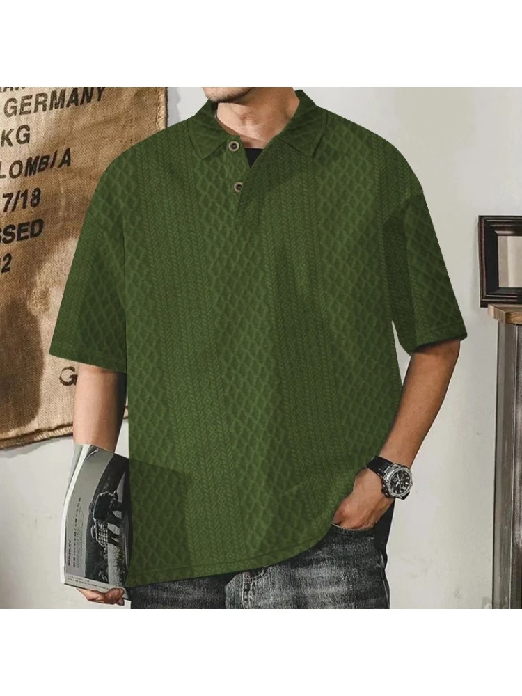 Jacquard Weave Short Sleeve Loose Short Suit 4 Jacquard Weave Short Sleeve Loose Short Suit - Image 2