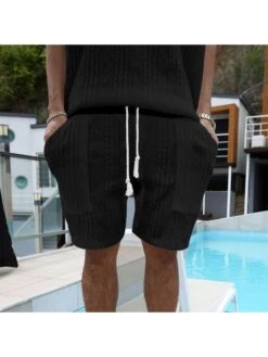 Jacquard Weave Short Sleeve Loose Short Suit 19 Jacquard Weave Short Sleeve Loose Short Suit -Active Vogue P 20240418114004533 882