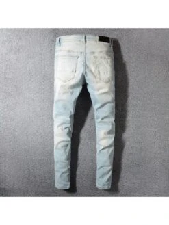 Patched Graffiti Ripped Men's Jeans -Active Vogue P 20240509093009552 898