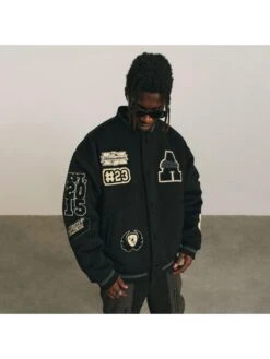 Embroidery Long Sleeve Loose Men's Short Coats -Active Vogue P 20240521112510620 330