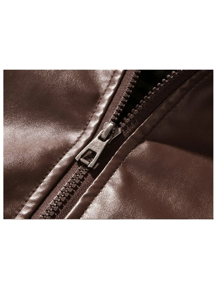 Solid Color PU Cardigan Jackets 5 Solid Color PU Cardigan Jackets - Image 3