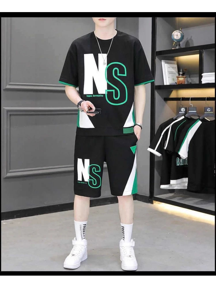 Colorblock Drawstring Crewneck Short Sets 3 Colorblock Drawstring Crewneck Short Sets