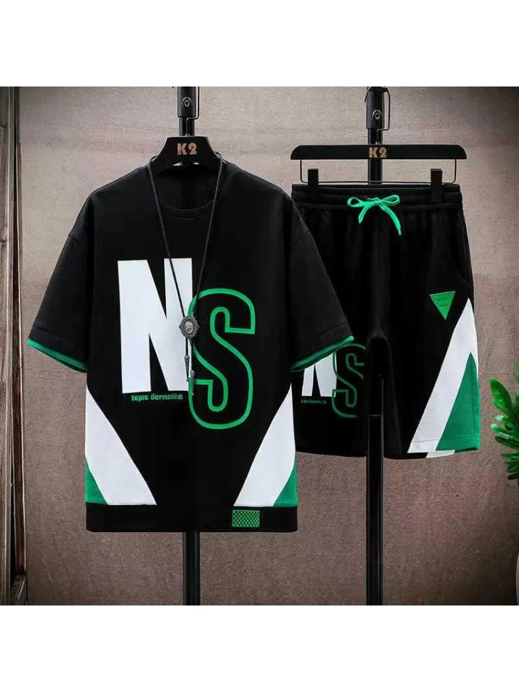 Colorblock Drawstring Crewneck Short Sets 5 Colorblock Drawstring Crewneck Short Sets - Image 3