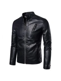 Regular Sleeve PU Zipper Jackets