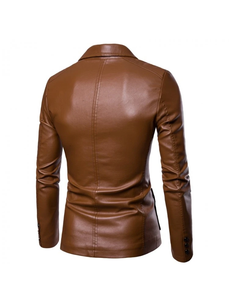 Solid Color PU V-shape Jackets 4 Solid Color PU V-shape Jackets - Image 2