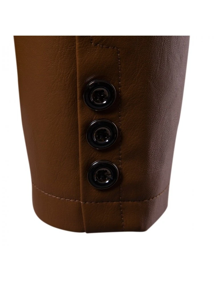 Solid Color PU V-shape Jackets 10 Solid Color PU V-shape Jackets - Image 8