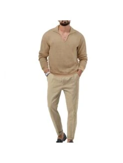 Solid Color Long Sleeve Baggy Long Sets