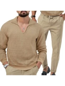 Solid Color Long Sleeve Baggy Long Sets -Active Vogue P 20240604122006553 325