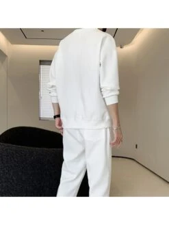 Letter Pattern Crewneck Long Sleeve Long Sets -Active Vogue P 20240604173022025 747