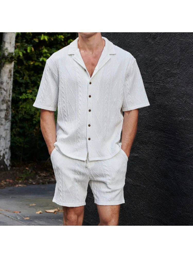 Rhombus Lattice Cotton Fitted Short Sets 3 Rhombus Lattice Cotton Fitted Short Sets