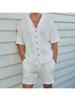 Rhombus Lattice Cotton Fitted Short Sets 7 Rhombus Lattice Cotton Fitted Short Sets -Active Vogue P 20240605150811583 481