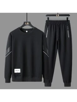 Colorblock Crewneck Long Sleeve Long Sets