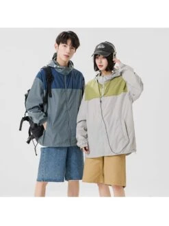 Colorblock Irregular Zipper Long Coats 9 Colorblock Irregular Zipper Long Coats -Active Vogue P 20240605174410761 751