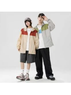 Colorblock Irregular Zipper Long Coats 10 Colorblock Irregular Zipper Long Coats -Active Vogue P 20240605174411385 709