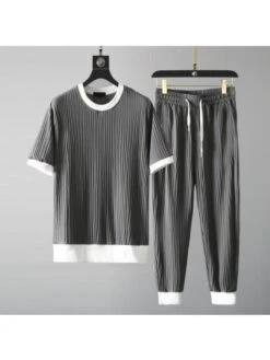 Colorblock Patchwork Urban Long Sets