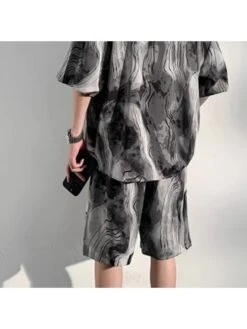 Marbling Print Leisure Short Sets -Active Vogue P 20240606144405729 350