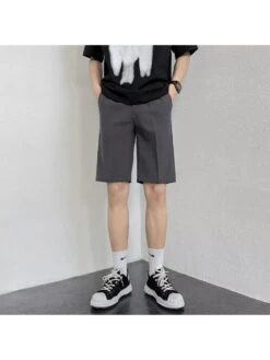 Badge Mid-rise Slim Short Pants