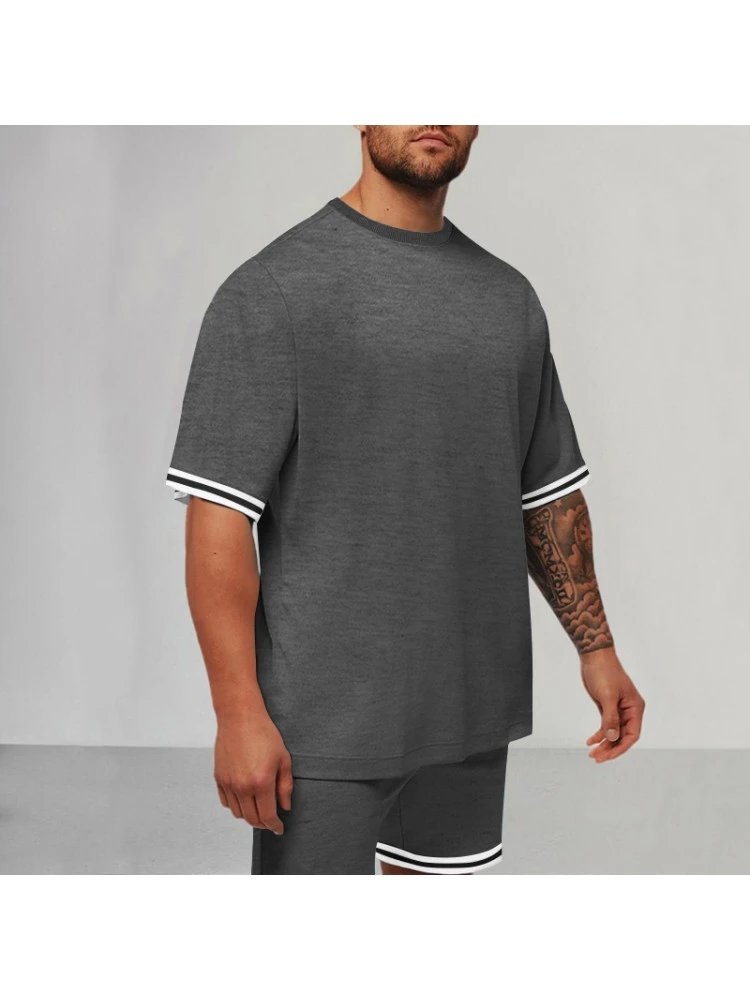 Colorblock Solid Color Crewneck Short Sets 4 Colorblock Solid Color Crewneck Short Sets - Image 2