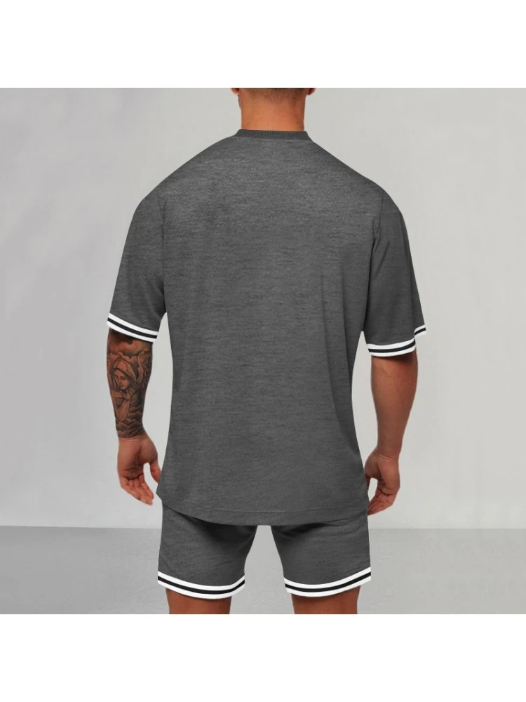 Colorblock Solid Color Crewneck Short Sets 5 Colorblock Solid Color Crewneck Short Sets - Image 3