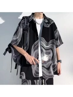 Tie Dye Ripple Leisure Ice Silk Shirt Short Sets 9 Tie Dye Ripple Leisure Ice Silk Shirt Short Sets -Active Vogue P 20240614162809040 838