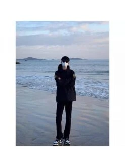 Letter Hooded Loose Long Coats -Active Vogue P 20240617120812070 333