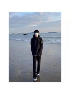 Letter Hooded Loose Long Coats -Active Vogue P 20240617120812582 577