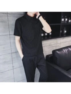 Striped Vertical Leisure Long Sets -Active Vogue P 20240617154035618 256