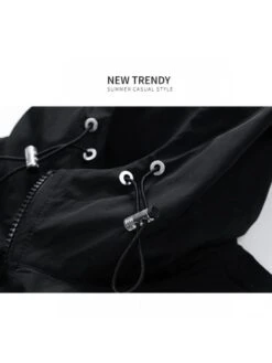 Drawstring Hooded Loose Sunscreen Short Sets -Active Vogue P 20240617162823136 751