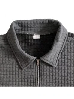 Plaid Short Sleeve Fitted Zip Polo & Short Sets -Active Vogue P 20240619105234797 695