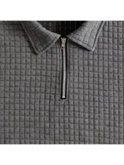 Plaid Short Sleeve Fitted Zip Polo & Short Sets -Active Vogue P 20240619105235550 902