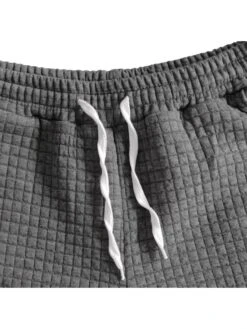 Plaid Short Sleeve Fitted Zip Polo & Short Sets -Active Vogue P 20240619105236733 770