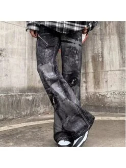 Colorblock Mid-rise Loose Long Pant