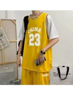 Letter Pattern Crewneck Basketball Uniform Short Sets 5 Letter Pattern Crewneck Basketball Uniform Short Sets -Active Vogue P 20240621111204957 657