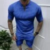 Solid Color Short Sleeve Fitted Short Sets -Active Vogue P 20240621142412284 621
