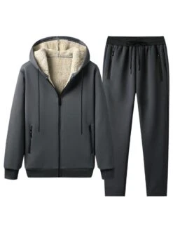 Solid Color Hooded Loose Long Sets