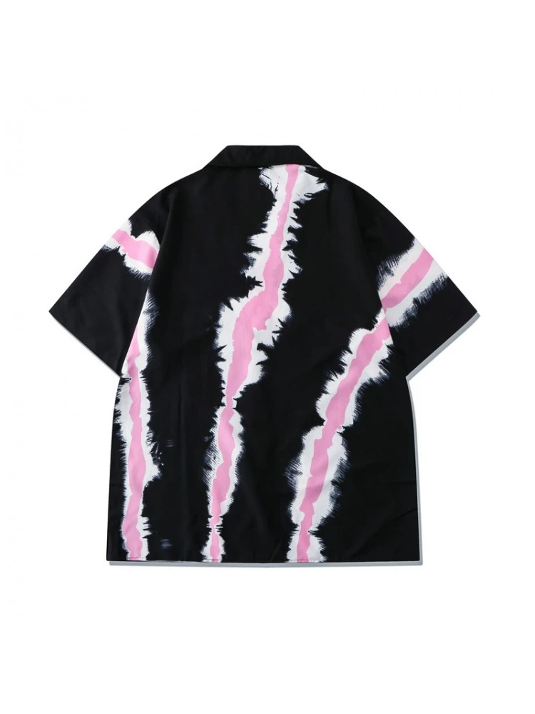 Butterfly Pattern Short Sleeve Loose Shirt Short Sets 4 Butterfly Pattern Short Sleeve Loose Shirt Short Sets - Image 2