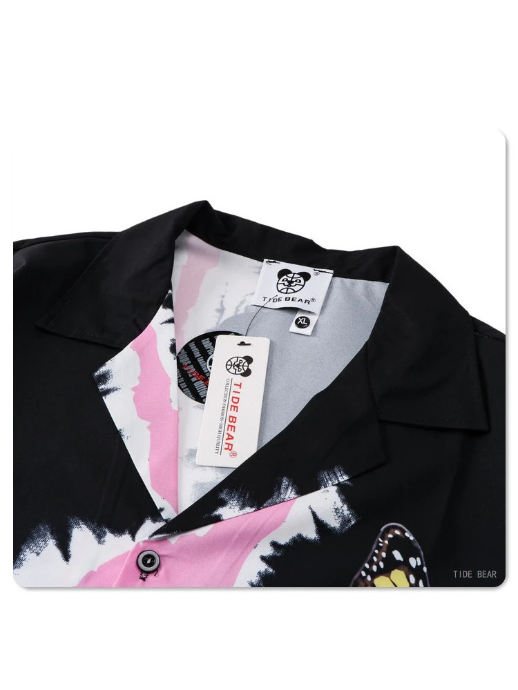 Butterfly Pattern Short Sleeve Loose Shirt Short Sets 9 Butterfly Pattern Short Sleeve Loose Shirt Short Sets - Image 7