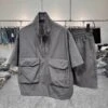 Stand Collar Regular Sleeve Cargo Pocket Short Sets -Active Vogue P 20240622114401786 151