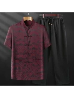 Front Page 17 Wave Short Sleeve Fitted Long Sets