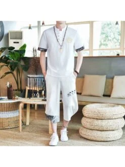 Cowl Neck Short Sleeve Wool Long Sets