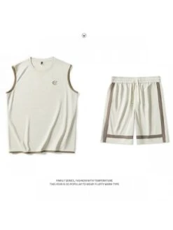 Embroidery Crewneck Ice Silk Fitted Short Sets -Active Vogue P 20240625100804477 959