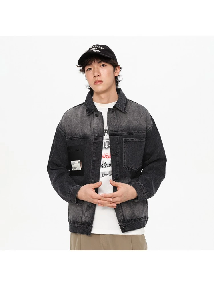 Badge Letter Men's Denim Short Coats 3 Badge Letter Men's Denim Short Coats