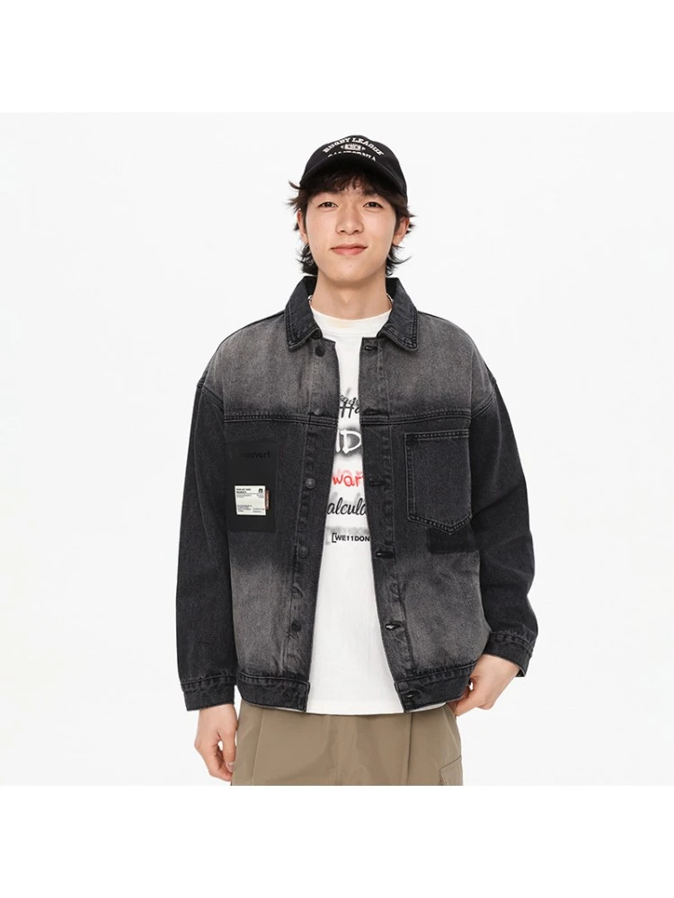 Badge Letter Men's Denim Short Coats 8 Badge Letter Men's Denim Short Coats - Image 6