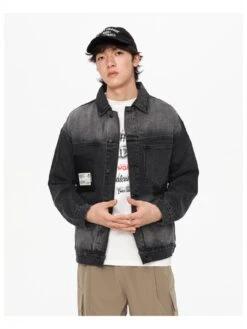 Badge Letter Men's Denim Short Coats 24 Badge Letter Men's Denim Short Coats -Active Vogue P 20240625102005627 965