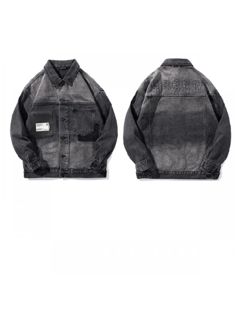 Badge Letter Men's Denim Short Coats 12 Badge Letter Men's Denim Short Coats - Image 10