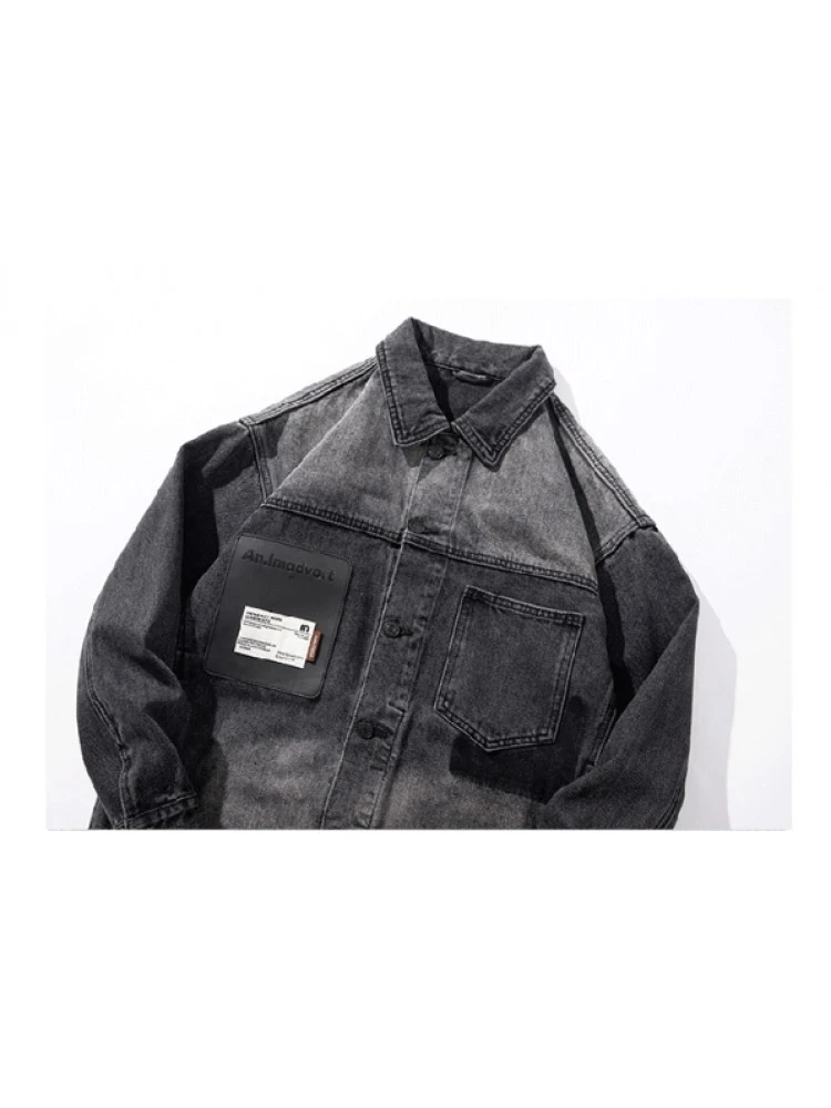 Badge Letter Men's Denim Short Coats 14 Badge Letter Men's Denim Short Coats - Image 12